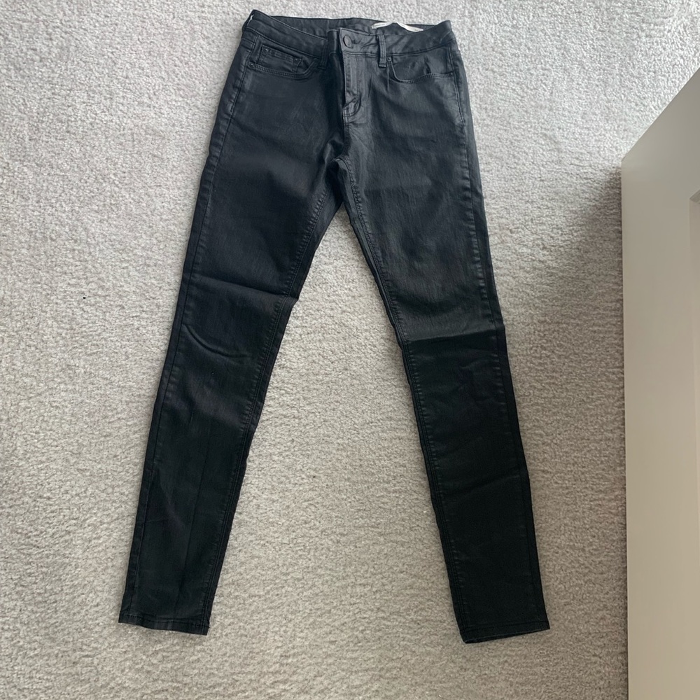 Zara Coated Black Skinny Jeans - size 24